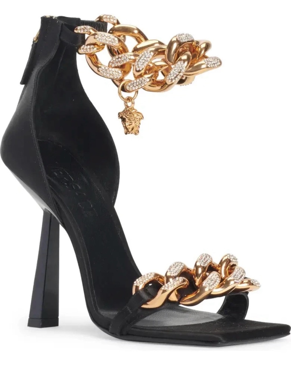 Versace Medusa Chain Square Toe Sandal